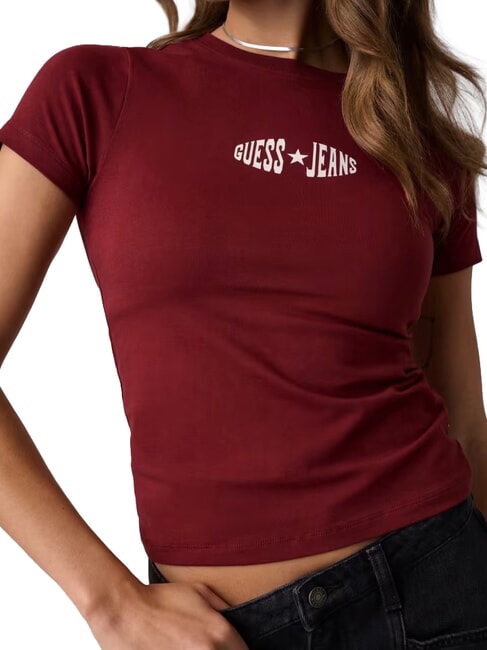 PRINT SLIM Slim-fit short-sleeved T-shirt vineyard red - T-shirt