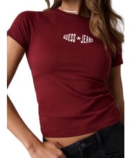 GUESS JEANS PRINT SLIM Slim-fit short-sleeved T-shirt vineyard red - T-shirt - 4
