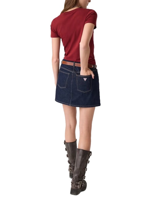 SLIM LOGO Slim-fit stretch t-shirt vineyard red - T-shirt