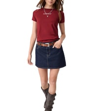 GUESS JEANS SLIM LOGO Slim-fit stretch t-shirt vineyard red - T-shirt - 3