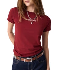 GUESS JEANS SLIM LOGO Slim-fit stretch t-shirt vineyard red - T-shirt - 4
