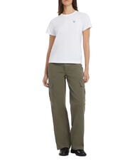 GUESS JEANS TRIANGLE Cotton T-shirt purwhite - T-shirt - 5