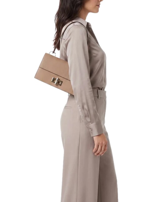 AMELIA Leather shoulder bag, with shoulder strap toffee - Women&rsquo;s Bags