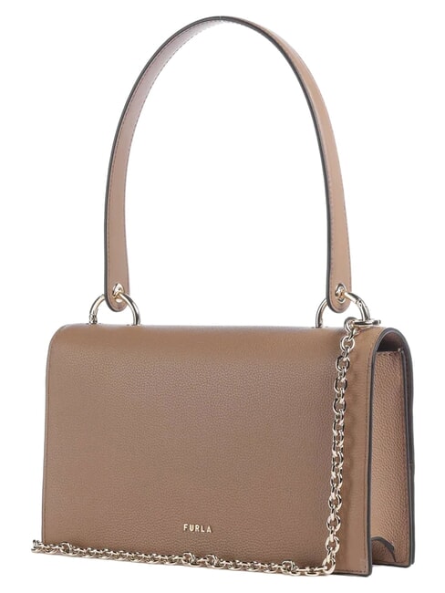 AMELIA Leather shoulder bag, with shoulder strap toffee - Women&rsquo;s Bags