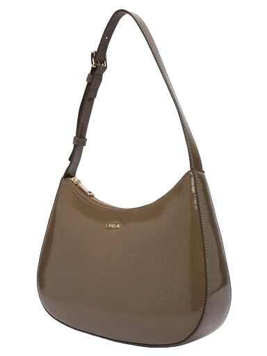 MARGOT Shoulder bag, in patent leather muddy gray - Women&rsquo;s Bags