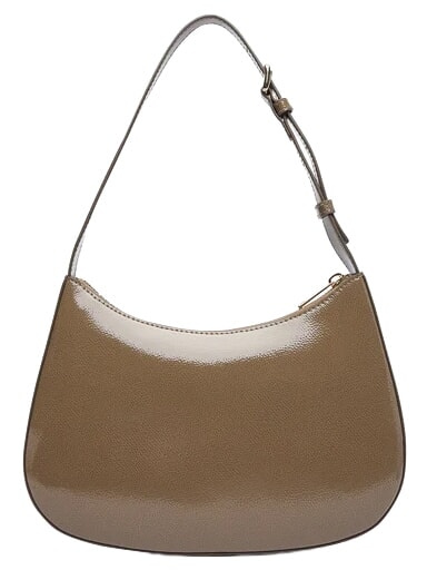 MARGOT Shoulder bag, in patent leather muddy gray - Women&rsquo;s Bags