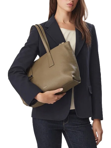OLIVIA Leather shopper muddy gray - Women&rsquo;s Bags