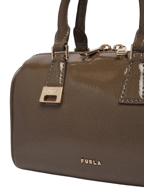 OLIVIA Leather handbag with shoulder strap muddy gray - Women&rsquo;s Bags