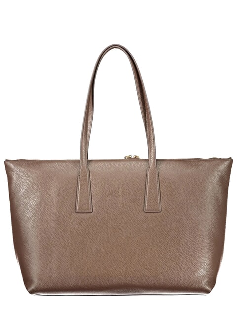 OLIVIA Leather shoulder shopping bag muddy gray - Women&rsquo;s Bags