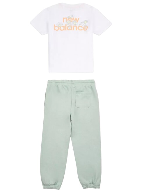 FLORAL LOGO T-shirt + Tracksuit Pants Kit nb bright white - Children's tracksuits