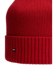 TOMMY HILFIGER TH FLAG Cotton beanie hat with cuff medium red - Hats - 3