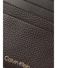 CALVIN KLEIN PREMIUM LEATHER Flat leather card holder ck dark brown - Men&rsquo;s Wallets - 3