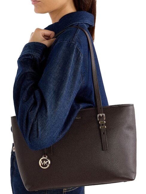 QUINN Medium leather shopping bag chocolate - Women&rsquo;s Bags