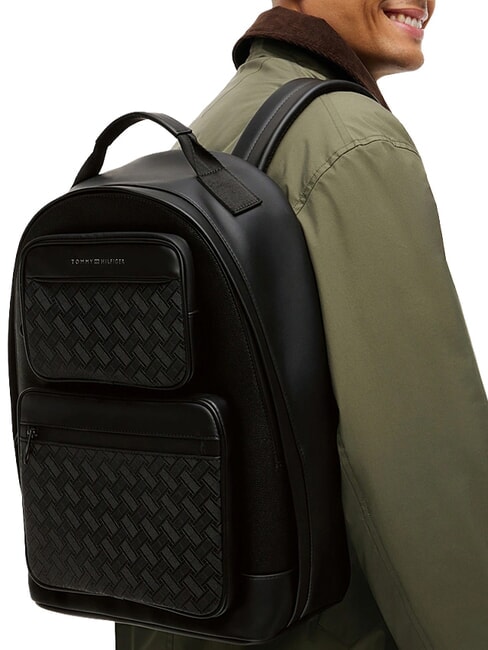 TH MODERN Backpack with double front pocket black - Backpacks & School and Leisure
