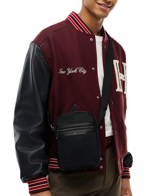 TH NYLON Bag with front pocket black - Over-the-shoulder Bags for Men