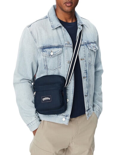 TJM COLLEGIATE Bag with front pocket dark night navy - Over-the-shoulder Bags for Men
