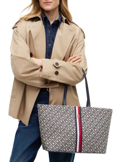 TH JACQUARD Shoulder tote bag space blue - Women&rsquo;s Bags
