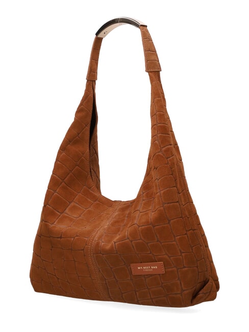 ELLISSE CROCO SUEDE Shoulder bag, leather cognac - Women&rsquo;s Bags