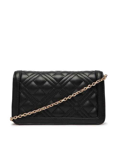 QUILTED Clutch / Wallet with shoulder strap Black - Women&rsquo;s Wallets