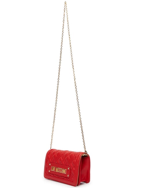 QUILTED Clutch / Wallet with shoulder strap RED - Women&rsquo;s Wallets