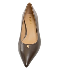 FURLA ATELIER  Leather d&eacute;collet&eacute; with 5cm heel chocolate - Women&rsquo;s shoes - 4