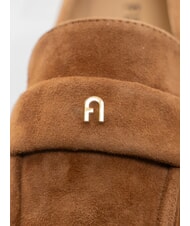 FURLA SIGNATURE  Suede leather loafers cognac - Women&rsquo;s shoes - 3