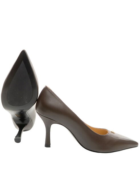 ATELIER  Leather d&eacute;collet&eacute;, 9 cm heel chocolate - Women&rsquo;s shoes
