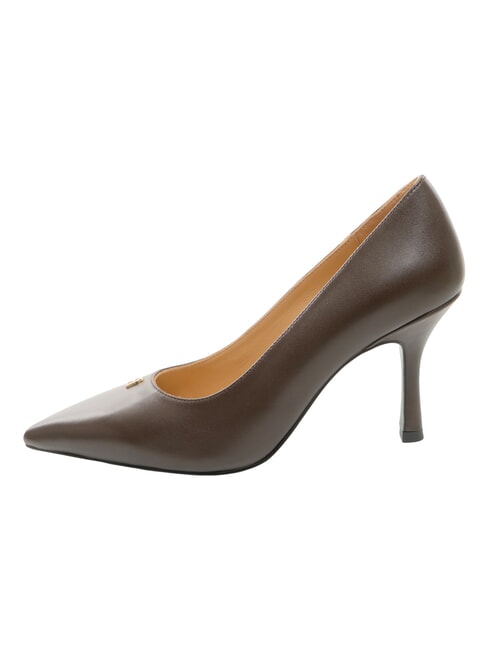 ATELIER  Leather d&eacute;collet&eacute;, 9 cm heel chocolate - Women&rsquo;s shoes