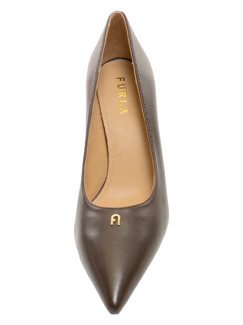 ATELIER  Leather d&eacute;collet&eacute;, 9 cm heel chocolate - Women&rsquo;s shoes
