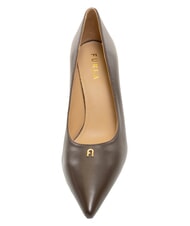 FURLA ATELIER  Leather d&eacute;collet&eacute;, 9 cm heel chocolate - Women&rsquo;s shoes - 4