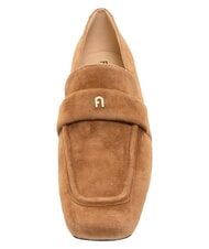FURLA SIGNATURE  Suede leather loafers cognac - Women&rsquo;s shoes - 5