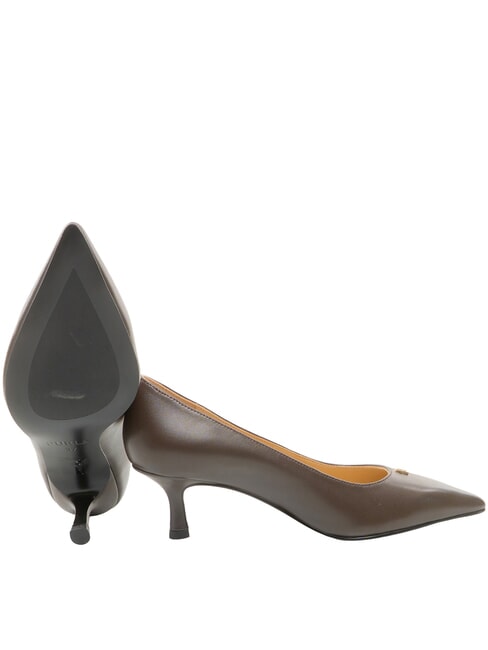 ATELIER  Leather d&eacute;collet&eacute; with 5cm heel chocolate - Women&rsquo;s shoes