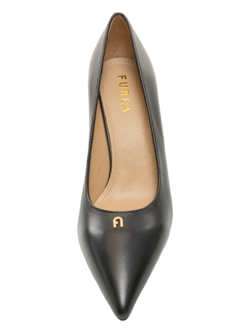 ATELIER  Leather d&eacute;collet&eacute;, 9 cm heel Black - Women&rsquo;s shoes