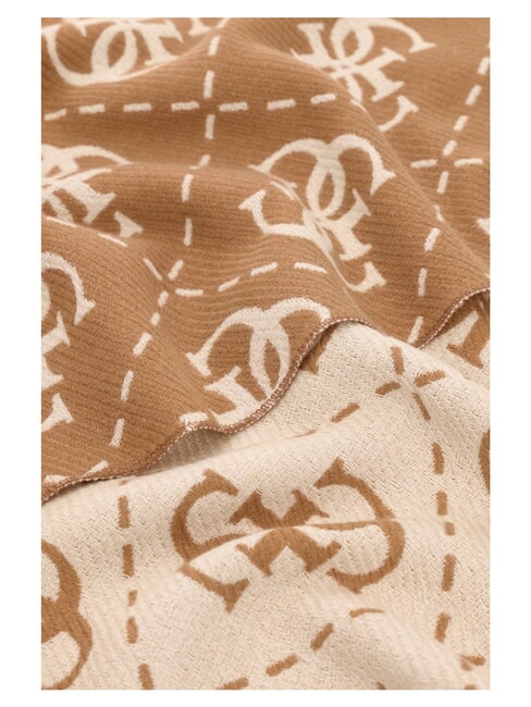 NOLANA 4G LOGO Scarf with fringes milk logo brown - Scarves