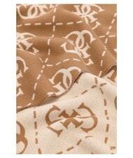 GUESS NOLANA 4G LOGO Scarf with fringes milk logo brown - Scarves - 2