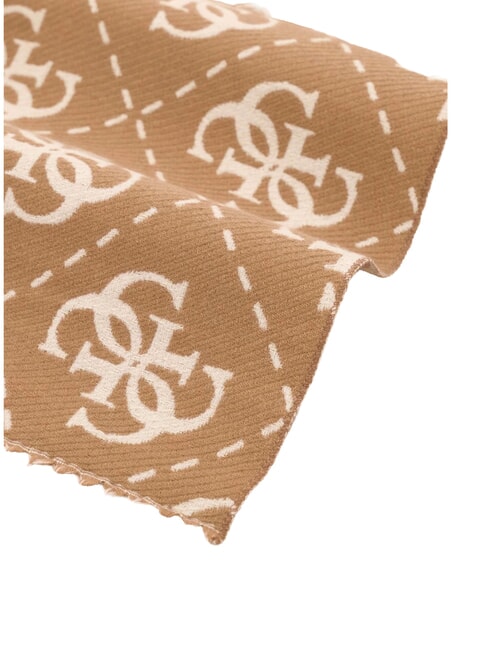 NOLANA 4G LOGO Scarf with fringes milk logo brown - Scarves