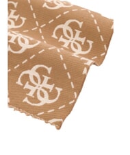 GUESS NOLANA 4G LOGO Scarf with fringes milk logo brown - Scarves - 3