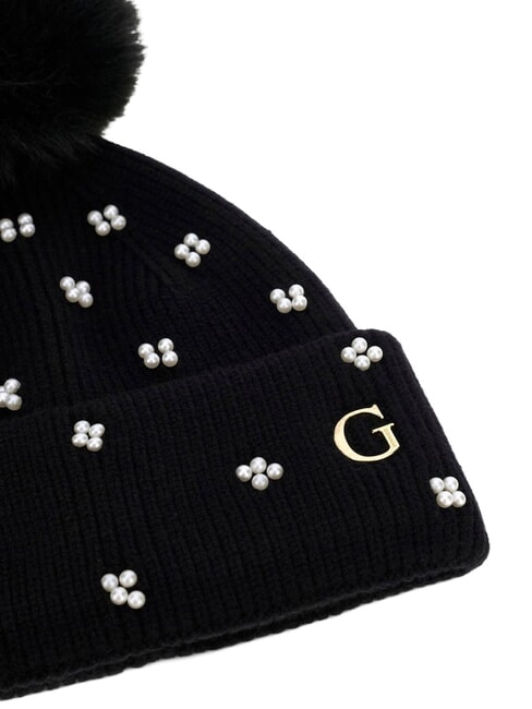 KNITTED Hat with pom poms BLACK - Hats