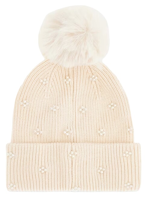 KNITTED Hat with pom poms OFFWHITE - Hats