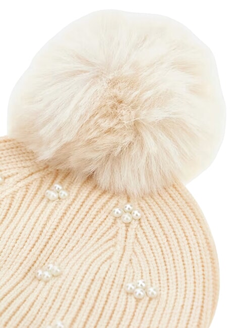 KNITTED Hat with pom poms OFFWHITE - Hats