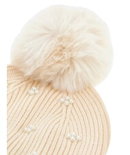 GUESS KNITTED Hat with pom poms OFFWHITE - Hats - 4