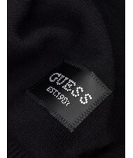GUESS KNITTED Scarf with logo BLACK - Scarves - 2