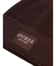 GUESS KNITTED Cuffed hat bitter brown - Hats - 3