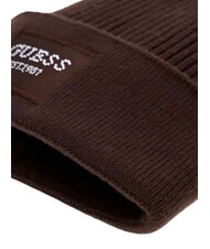 GUESS KNITTED Cuffed hat bitter brown - Hats - 4