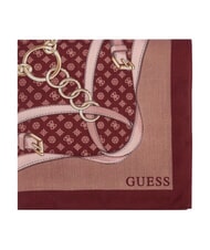 GUESS PRINTED Scarf with logo Bordeaux - Scarves - 3