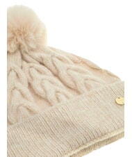 GUESS KNITTED Hat with pom poms white - Hats - 3