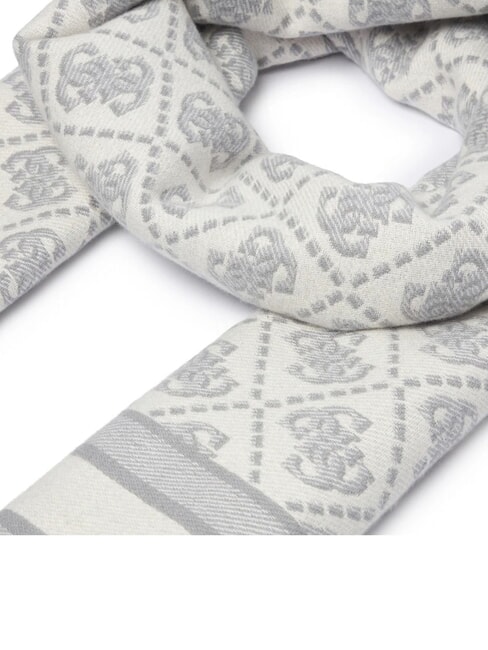JACQUARD Scarf with fringes grey logo - Scarves