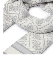 GUESS JACQUARD Scarf with fringes grey logo - Scarves - 3