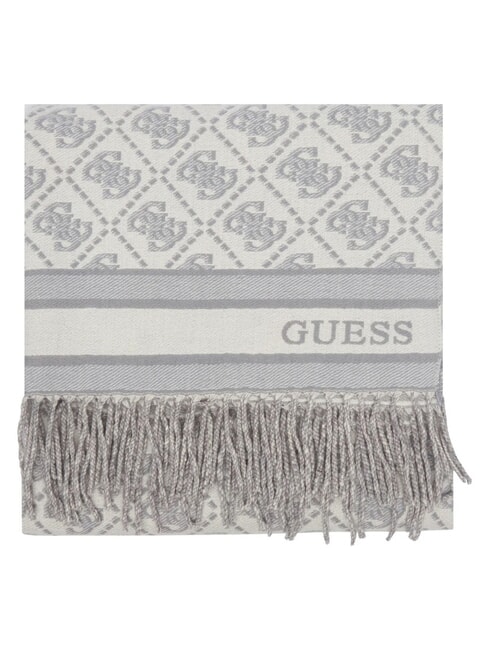 JACQUARD Scarf with fringes grey logo - Scarves