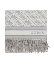 GUESS JACQUARD Scarf with fringes grey logo - Scarves - 4